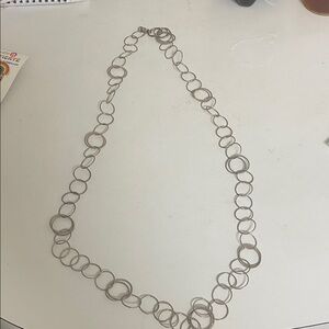 Source Unknown Silver Linked Circle Chain Necklace